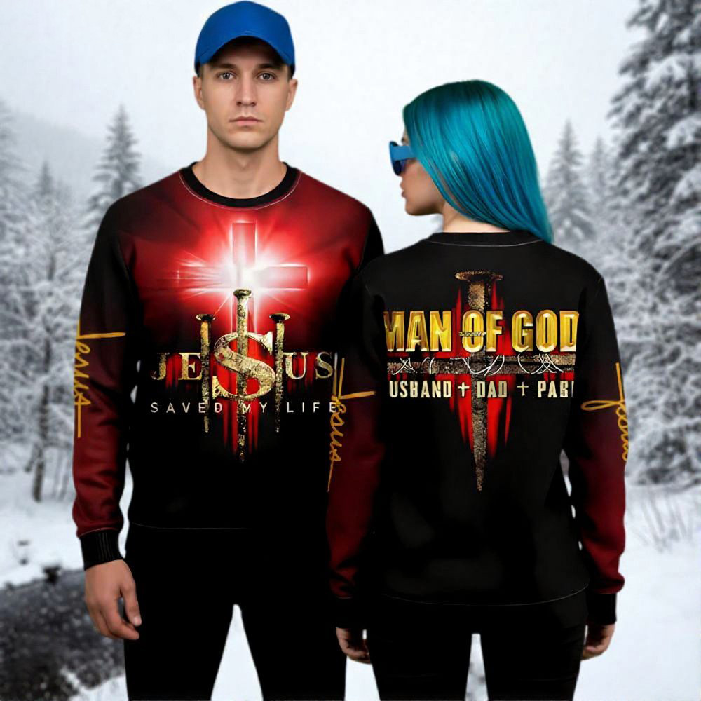 Jesus Saved My Life Ugly Christmas Sweater Holiday Wear Christmas Gifts For Christians