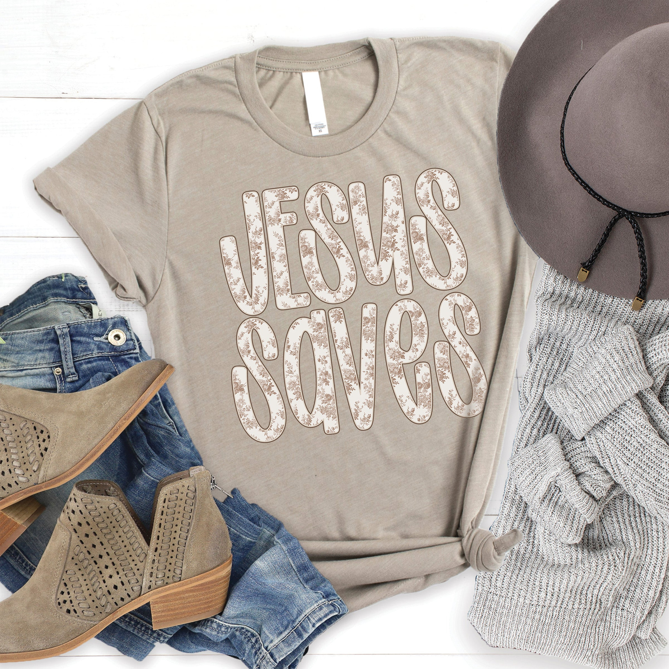 Jesus Saves Christian Faith Shirt Religious Gifts Inspirational Apparel Clothing