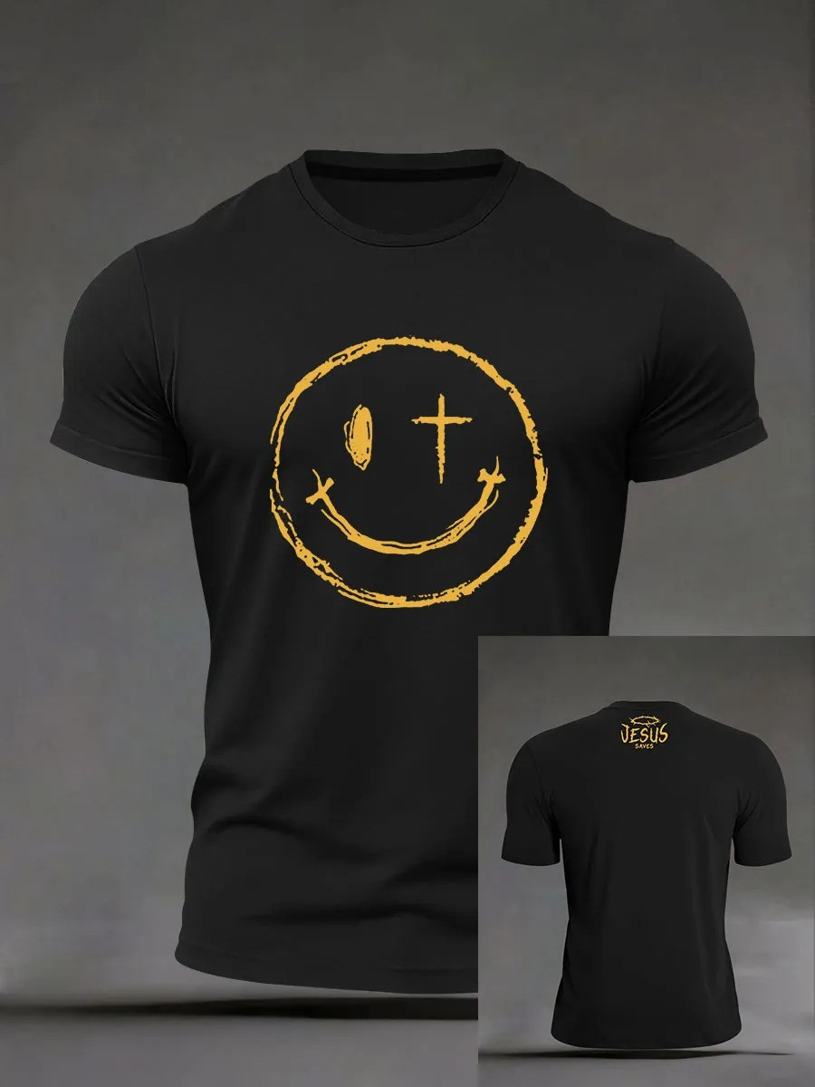 Jesus Saves Smiley Face T-Shirt Trending Christian Faith Apparel Believer Best Gift For Believers