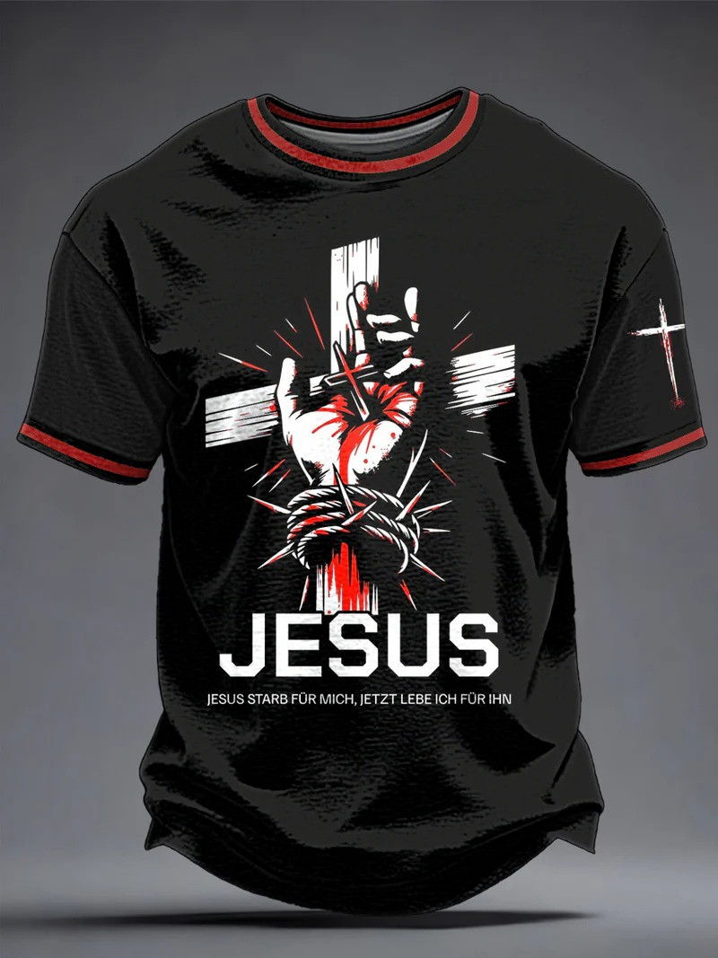 Jesus T-Shirt Crown Of Thorns Cross Christian Faith Apparel Gift For Believers