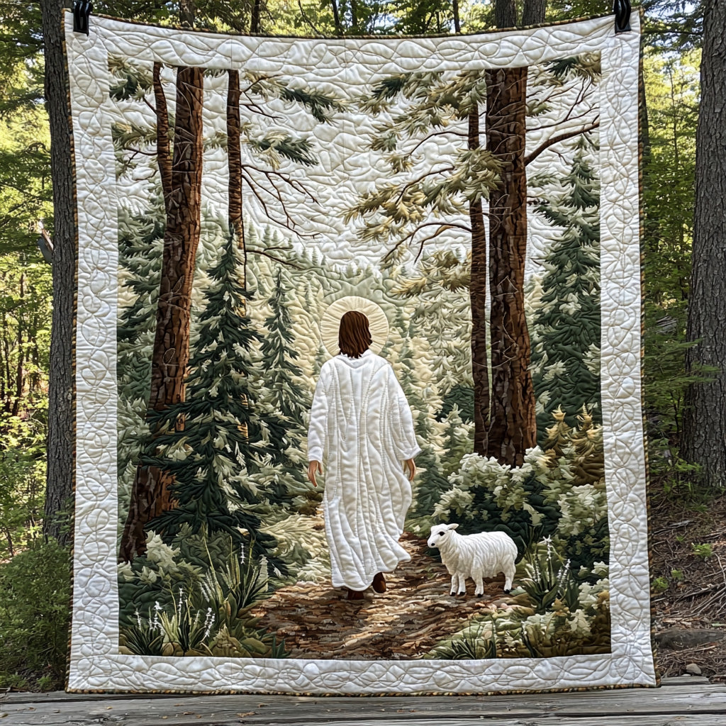 Jesus Tending Flock Quilted Blanket Xmas Holiday Birthday Presents For Hummingbird Lovers