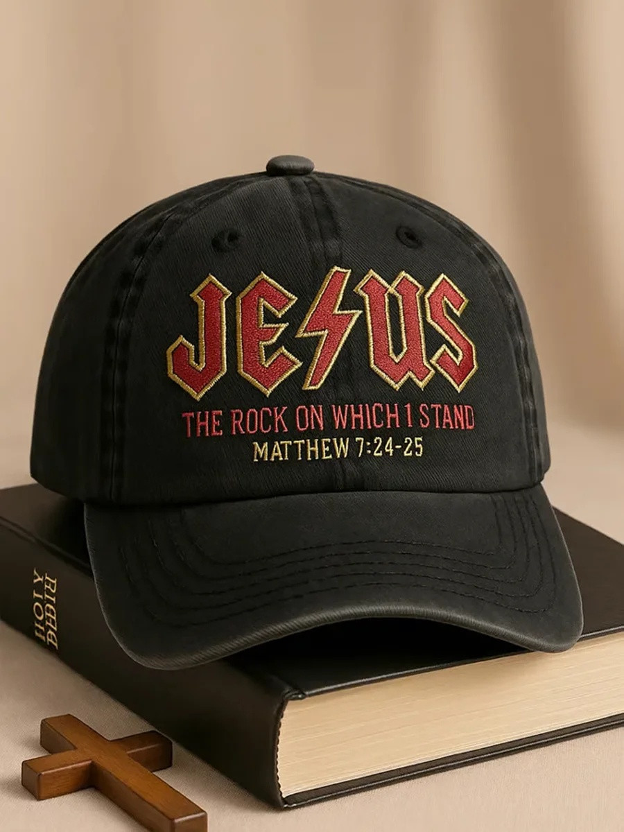 Jesus The Rock On Which I Stand Matthew Baseball Hat Christian Apparel Best Gift Ideas