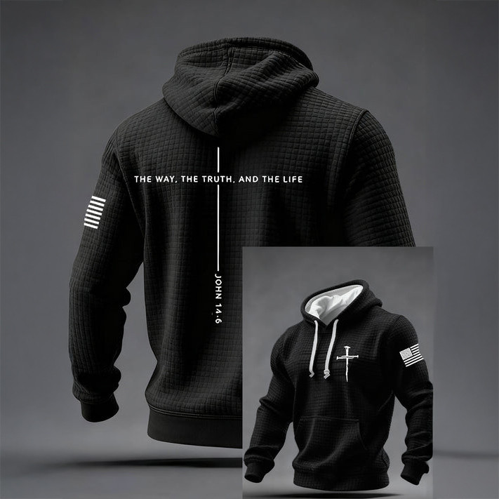 Jesus The Way The Truth The Life Cross Hoodie Faith In Jesus Apparel Religious Gift For Dad