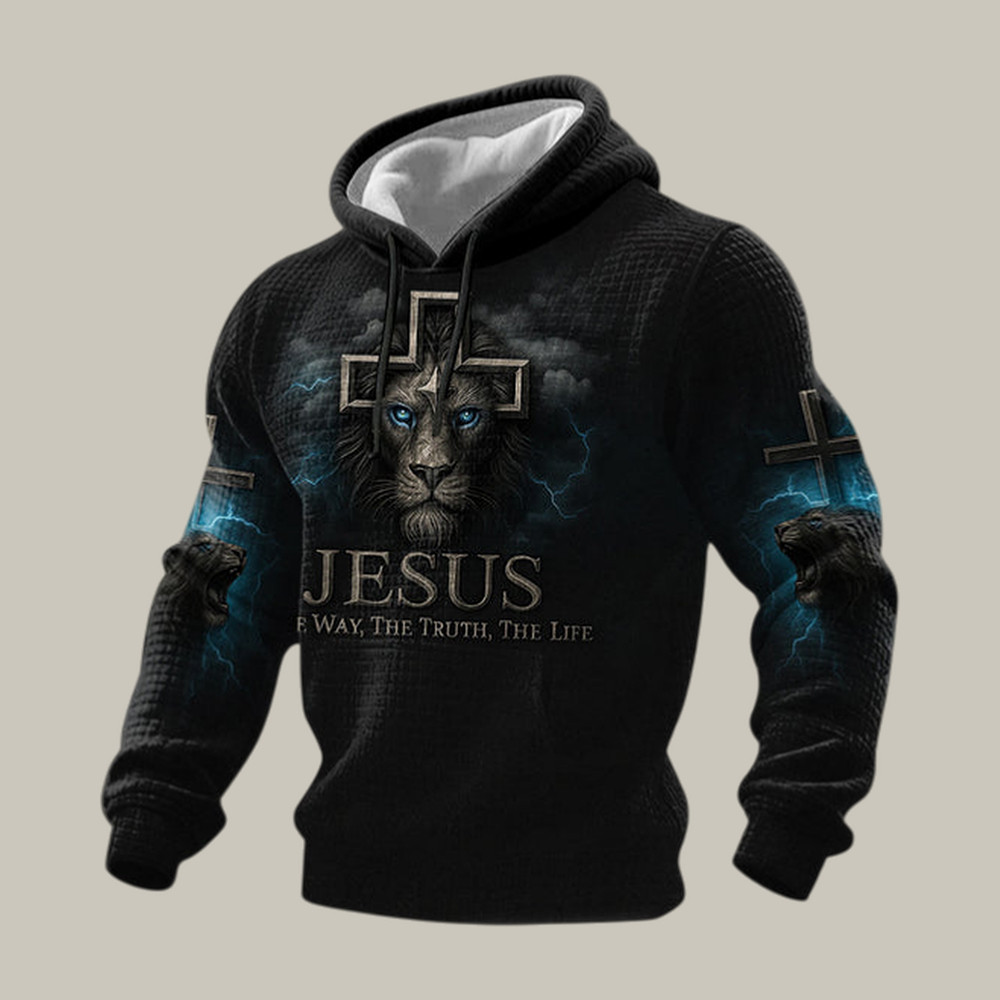 Jesus The Way The Truth The Life Lion Hoodie Faith In Jesus Apparel Christian Gift For Him