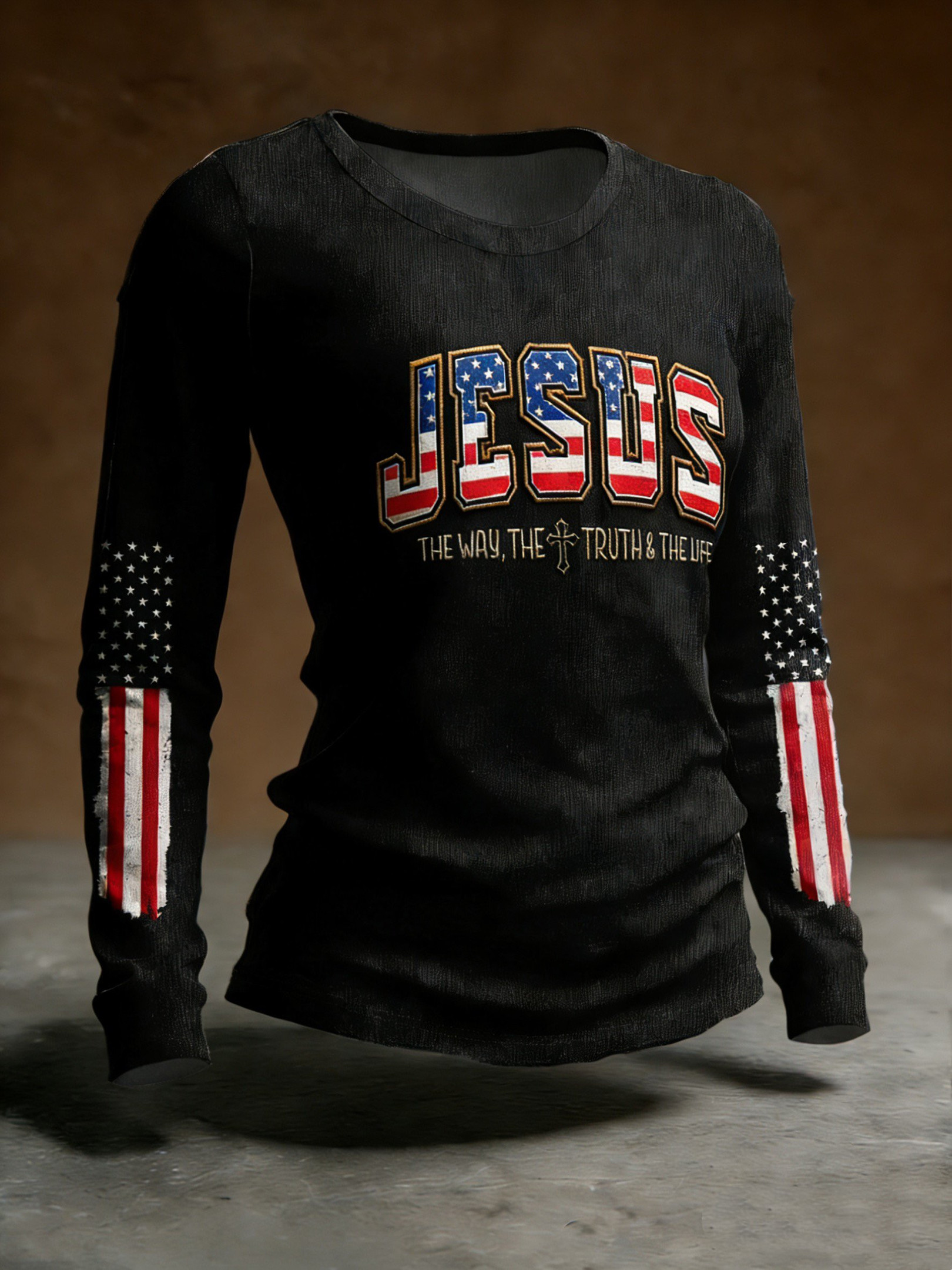 Jesus The Way The Truth The Life Long Sleeve Shirt America's Birthday Apparel Gift For Mom