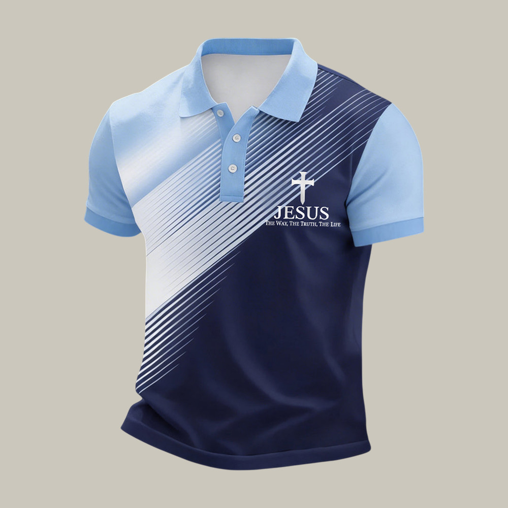 Jesus The Way The Truth The Life Polo Shirt Christian Clothes Gift Idea For Father