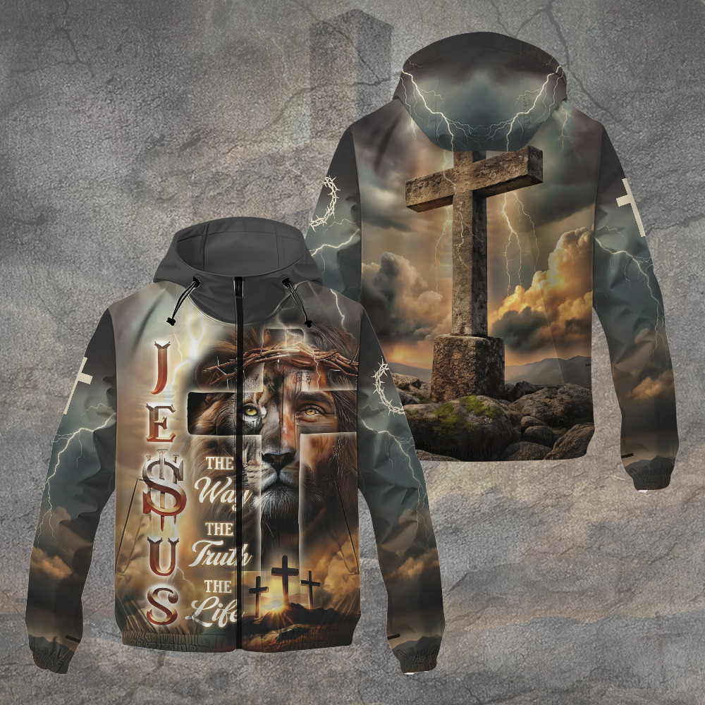 Jesus The Way The Truth The Life Windbreaker Jacket Christian Apparel Gifts For Friends