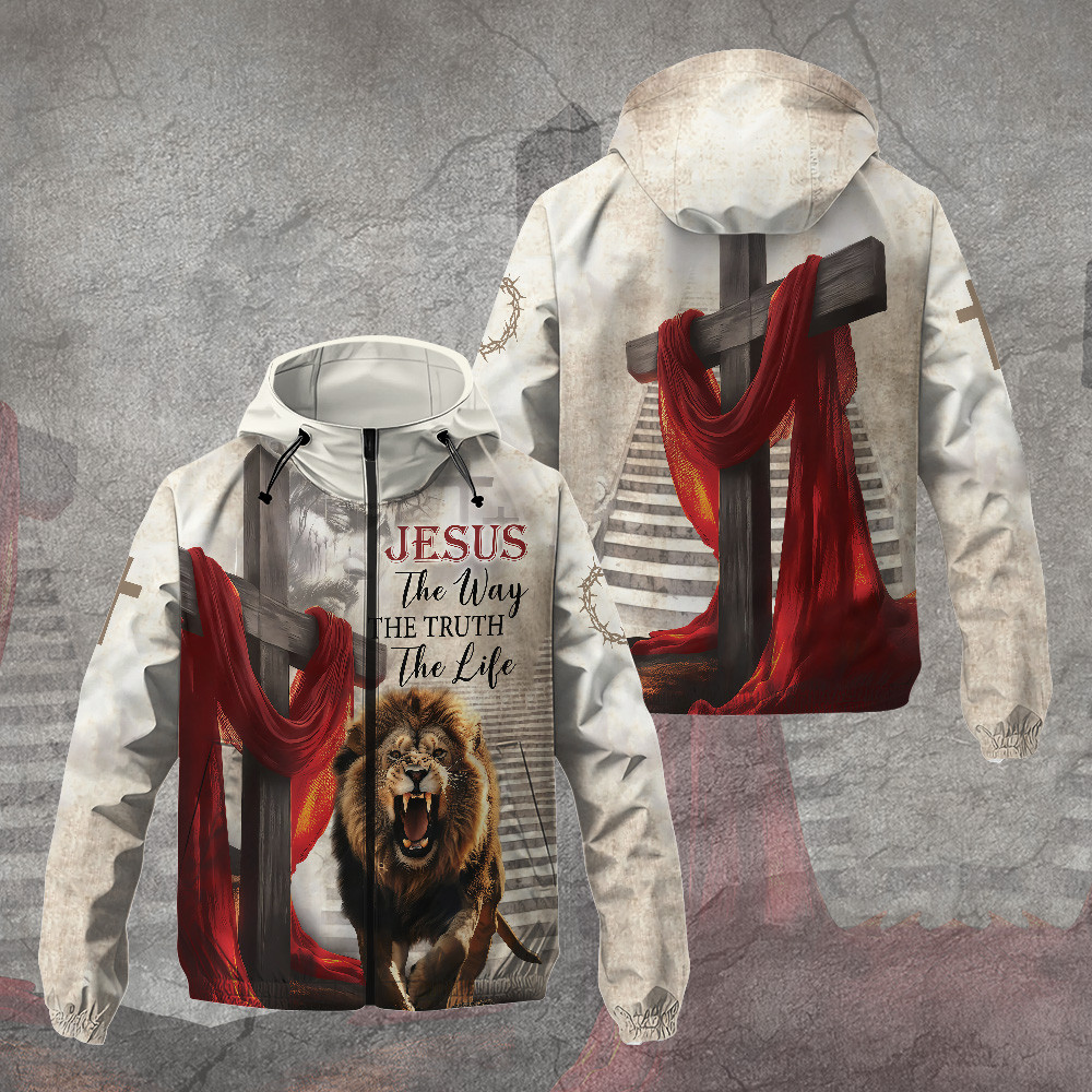 Jesus The Way The Truth The Life Windbreaker Jacket Christian Religion Clothing Xmas Gifts