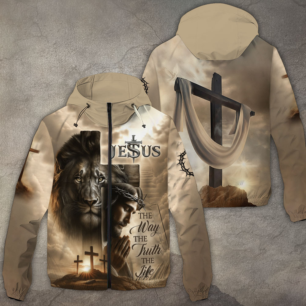 Jesus The Way The Truth The Life Windbreaker Jacket Faith Based Apparel Gifts For Him