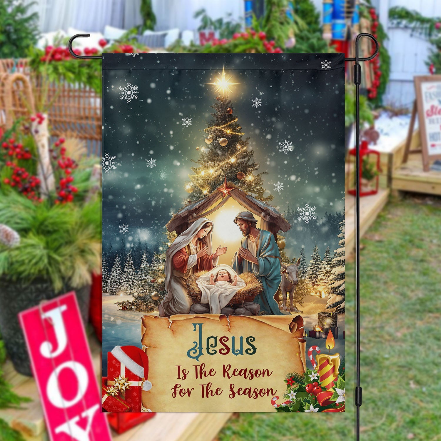 Jesus To The Reason For The Season Flag Merry Christmas Gift For Jesus Lovers