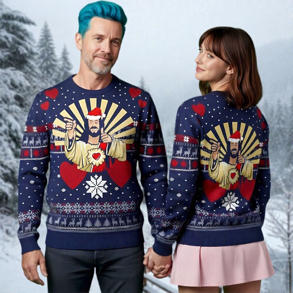 Jesus Ugly Christmas Sweater Xmas Themed Christmas Gifts For Christians