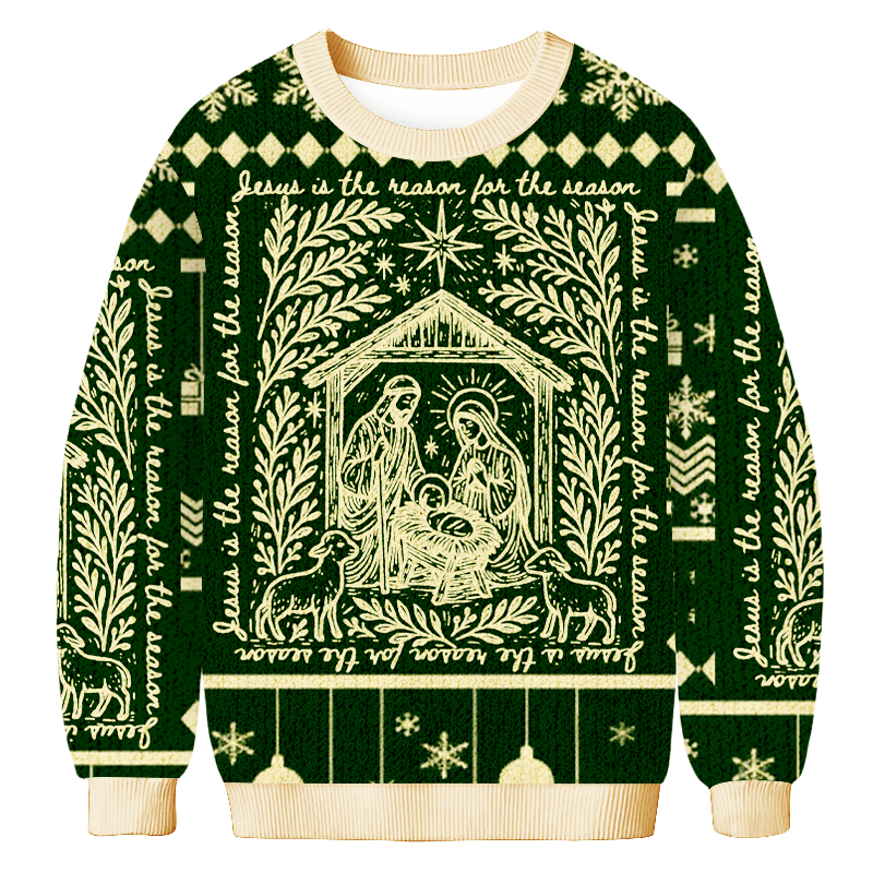 Jesus Was Born In This Season Christmas Ugly Sweater Xmas Wear Christian Christmas Gifts