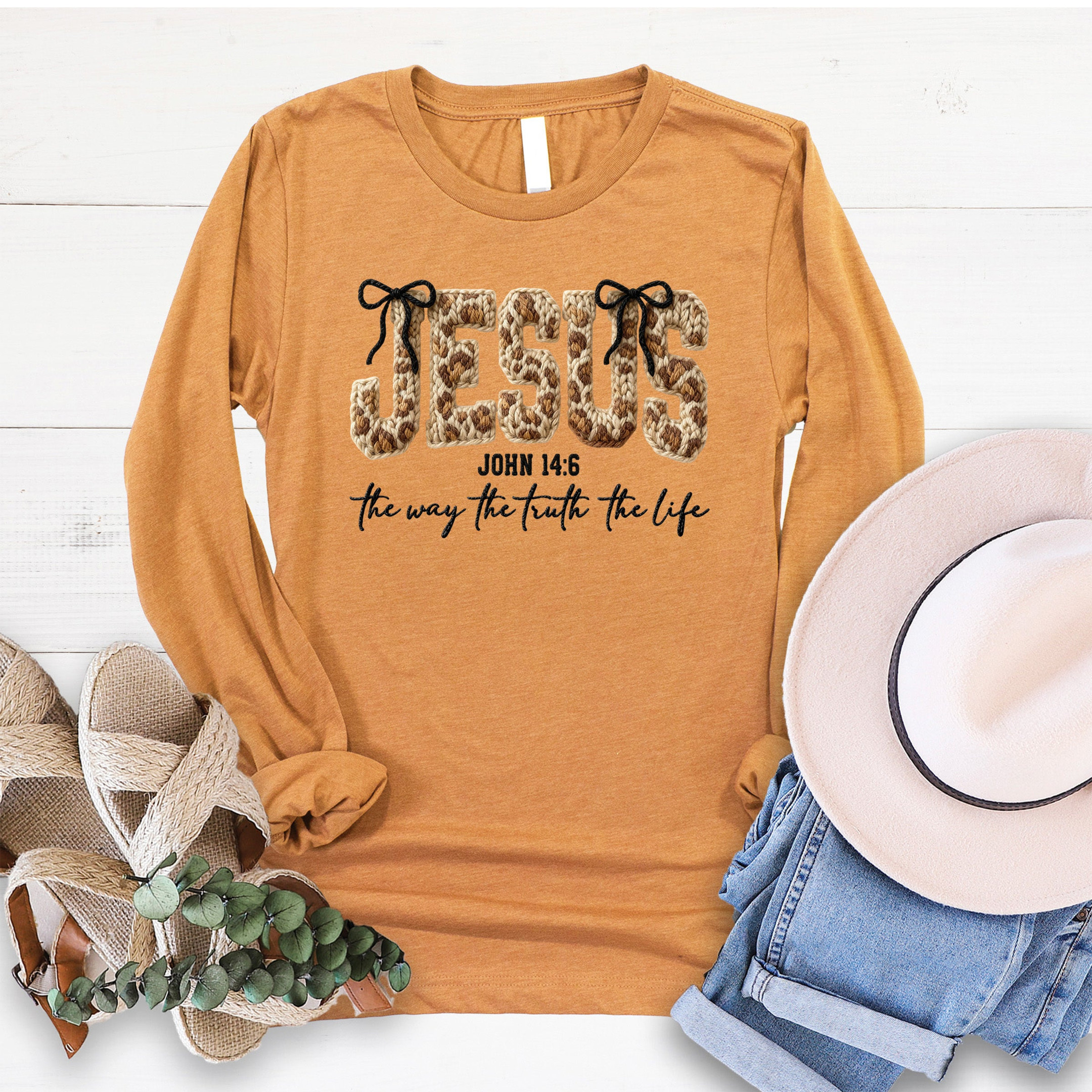 Jesus Way Truth Life Long Sleeve Christian Faith Shirt Religious Gifts Apparel