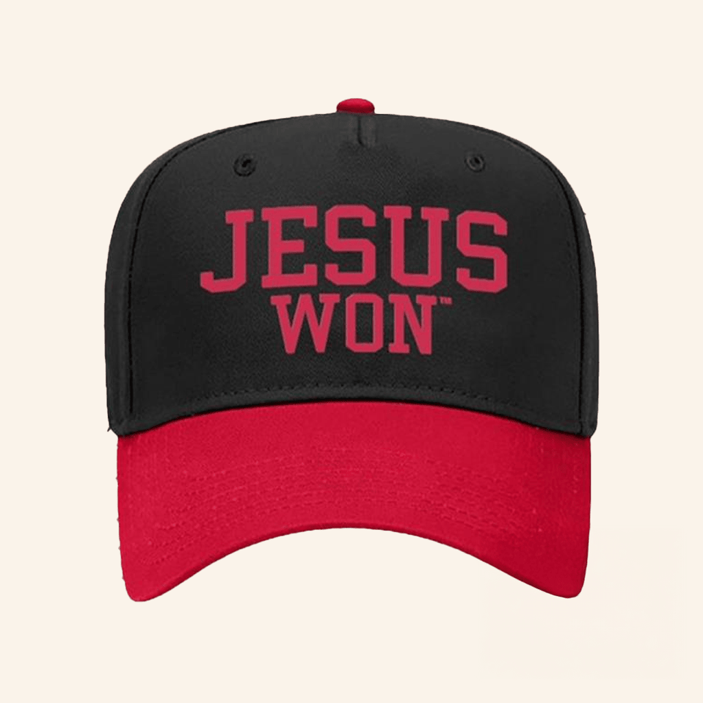 Jesus Won Apparel Merch Black And Red Hat Present For Husband