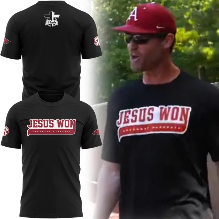 Jesus Won Arkansas Baseball T-Shirt Arkansas Razorback The Hogs Merch Gifts For Fans