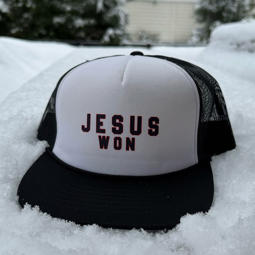 Jesus Won Trucker Hat Christian Hat Gifts For Jesus Lovers Jesus Won Trucker Hat Christian Hat Gifts For Jesus Lovers