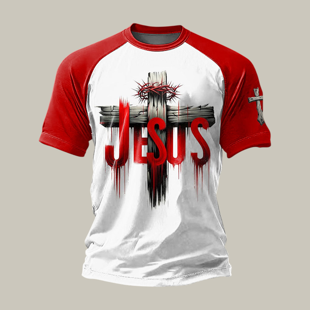 Jesus Wood Faith Cross Design T-Shirt God Is Good Shirt Best Christian Gift For Him