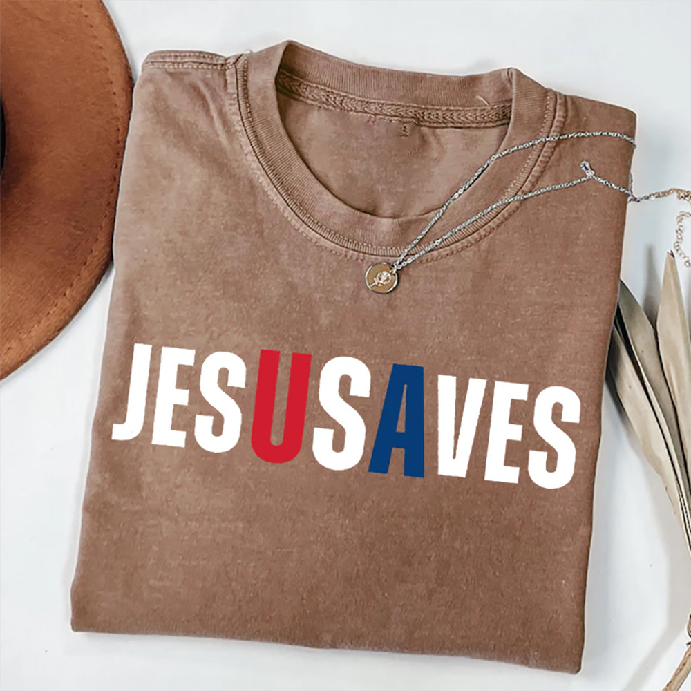 Jesusaves T-Shirt In God We Trust Christian Themed Shirt Best Gift For Her