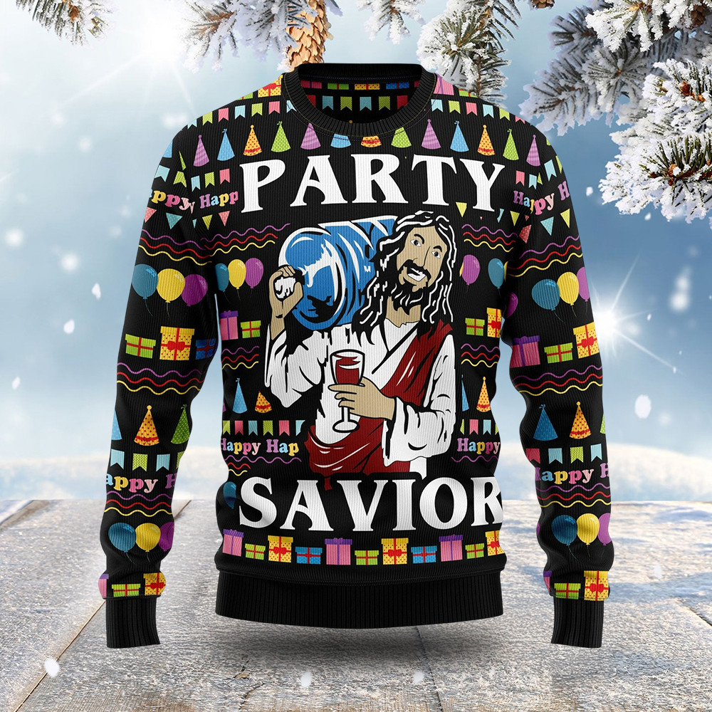 Jesus's Party Ugly Christmas Sweater Warm Clothing Christmas Gifts For Christians