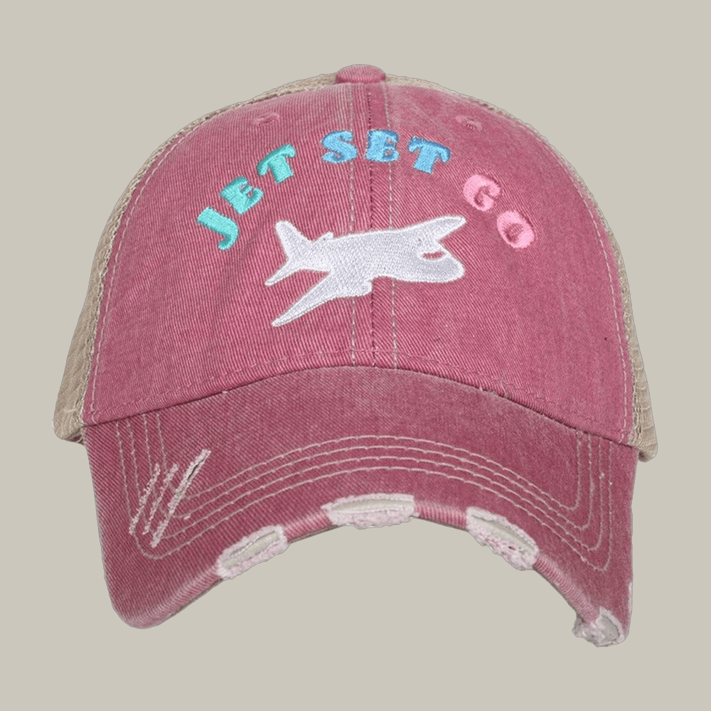 Jet Set Go Trucker Hat Katydid Brand Hat Unique Present For Traveling Lovers