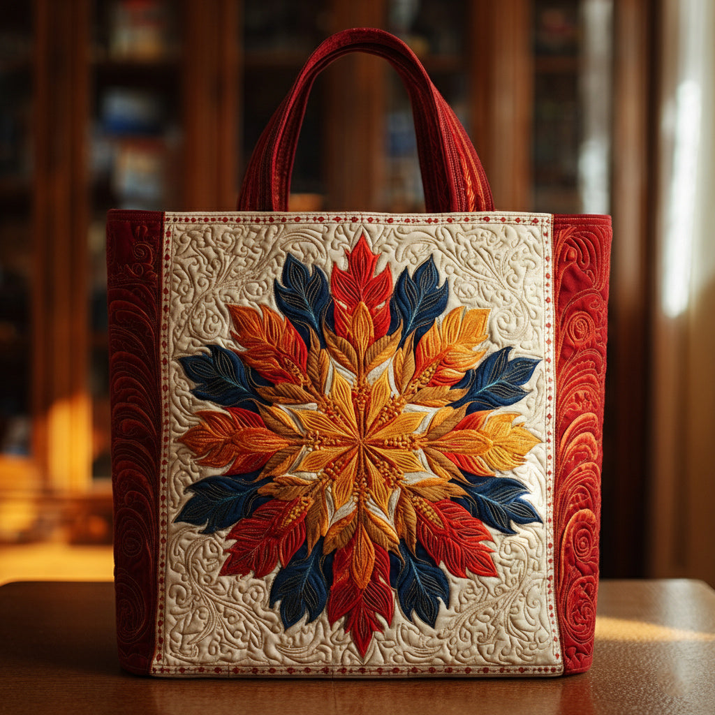 Jeweled Snowflake Mandala Quilted Tote Bag Christmas Presents For Mother In Law