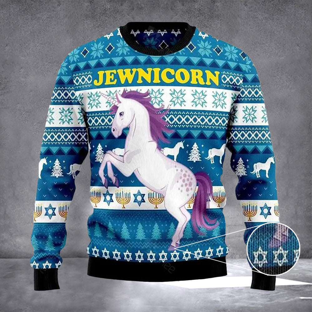 Jewnicorn Ugly Hanukkah Sweater Funny Unicorn Jewish SWeater Gifts For Him Her Jewnicorn Ugly Hanukkah Sweater Funny Unicorn Jewish SWeater Gifts For Him Her