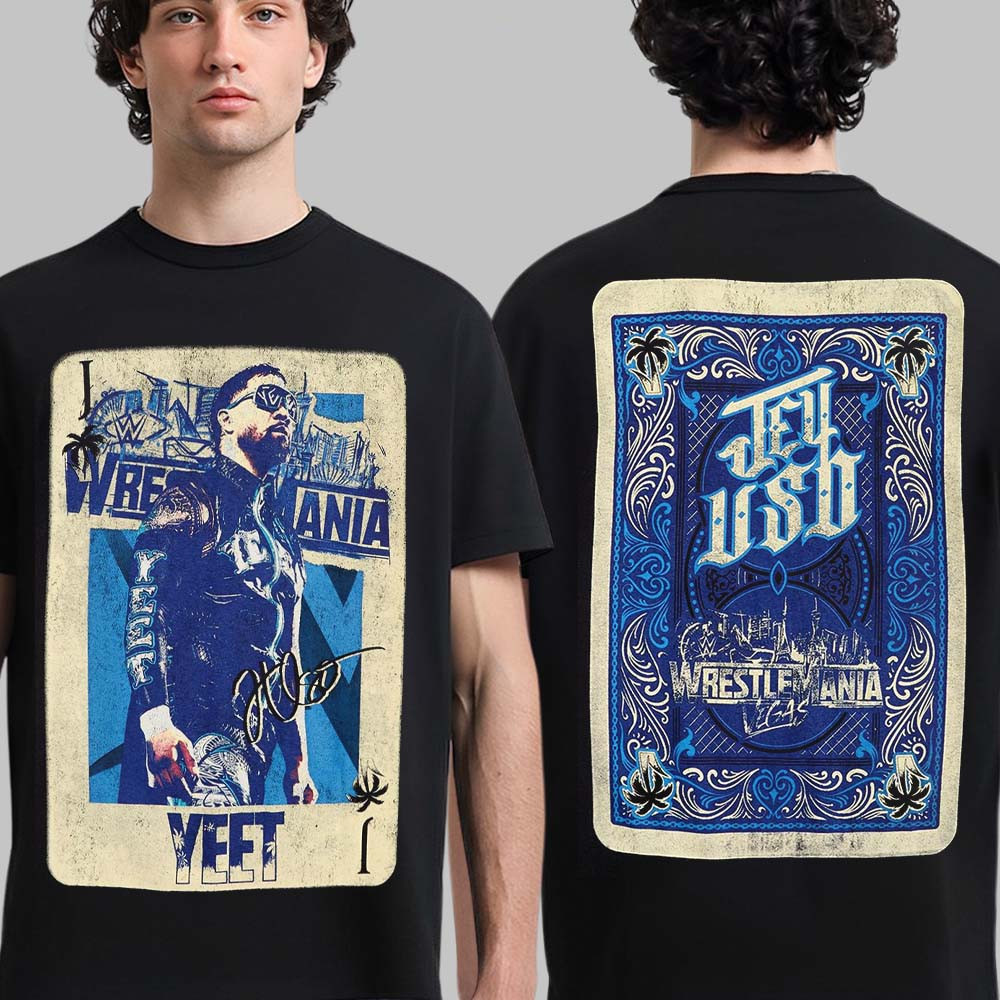Jey Uso WWE Wrestlemania 42 Vegas Play Card T-Shirt Jey Uso Fan Merch Wrestling Lover Gift