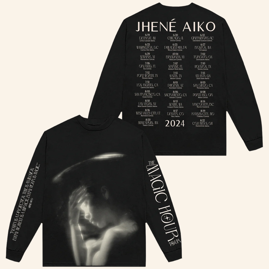 Jhene Aiko Merch The Magic Hour Tour 2024 Long Sleeve Shirt Gifts For Music Lovers