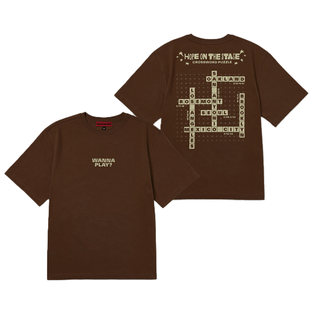 Jhope Merch Tour T-Shirt Crossword Puzzle Hope On The Stage Merch Gifts For Music Fan