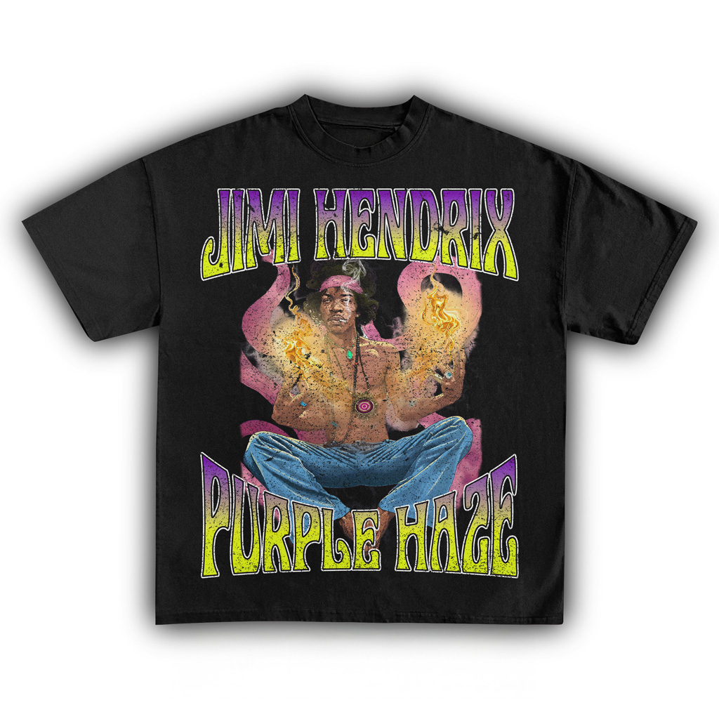 Jimi Hendrix Purple Haze Black T-Shirt Fan Merch Christmas Gifts For Friends Jimi Hendrix Purple Haze Black T-Shirt Fan Merch Christmas Gifts For Friends