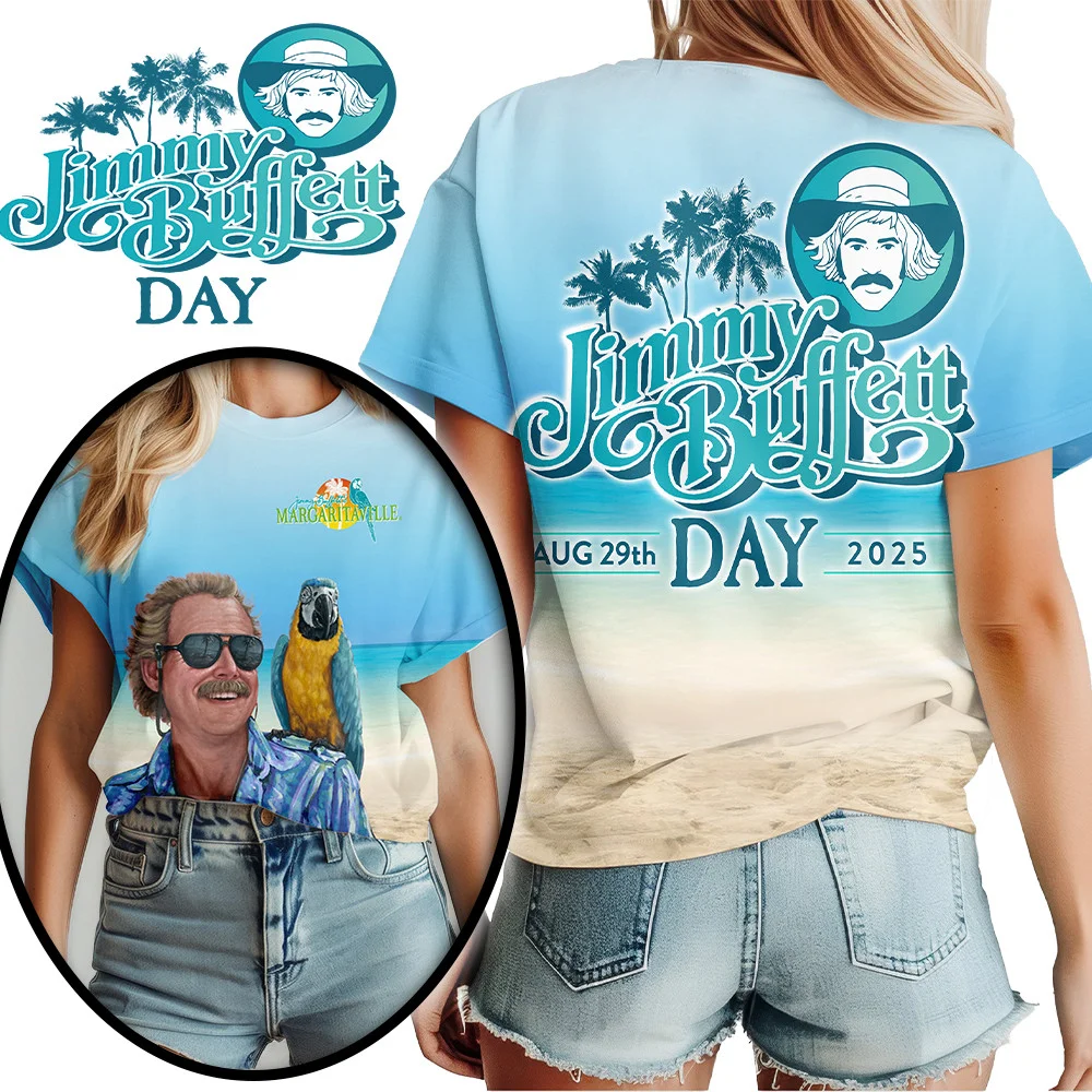 Jimmy Buffett Day 2025 T-Shirt Beach Parrot And Music Tee Gift For Music Addicts