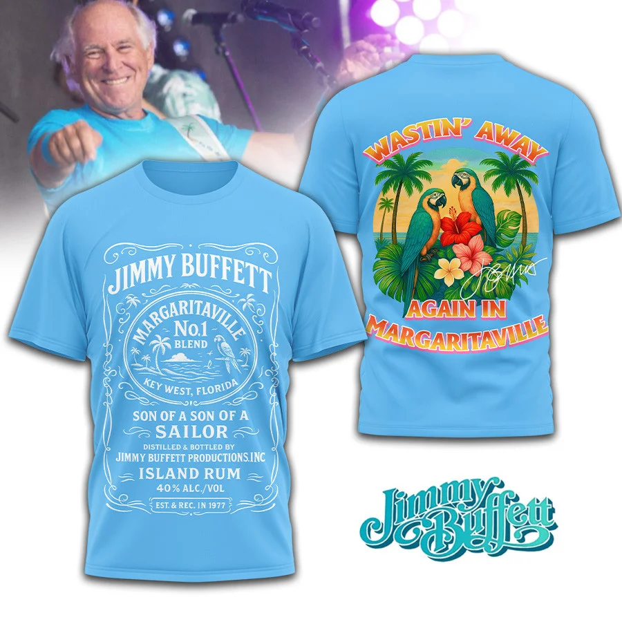 Jimmy Buffett Margaritaville Island Rum T-Shirt Wastin' Away Again Margaritaville Merch Gifts For Teens