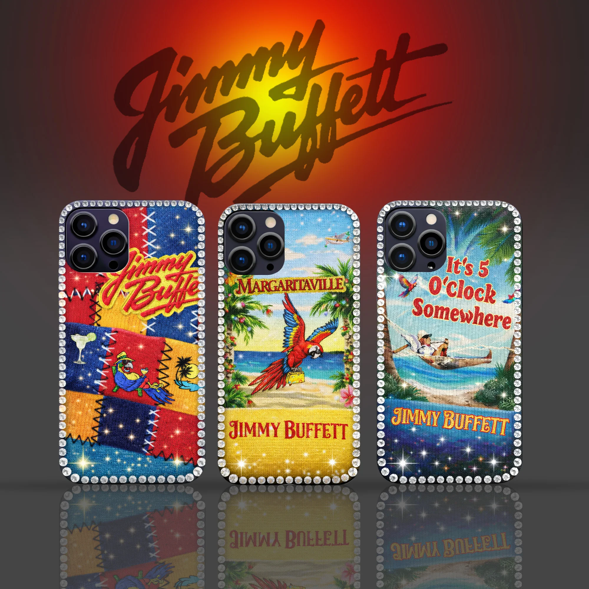 Jimmy Buffett Margaritaville Parrot Phone Case Tropical Beach Paradise Scene Merch Gift For Her