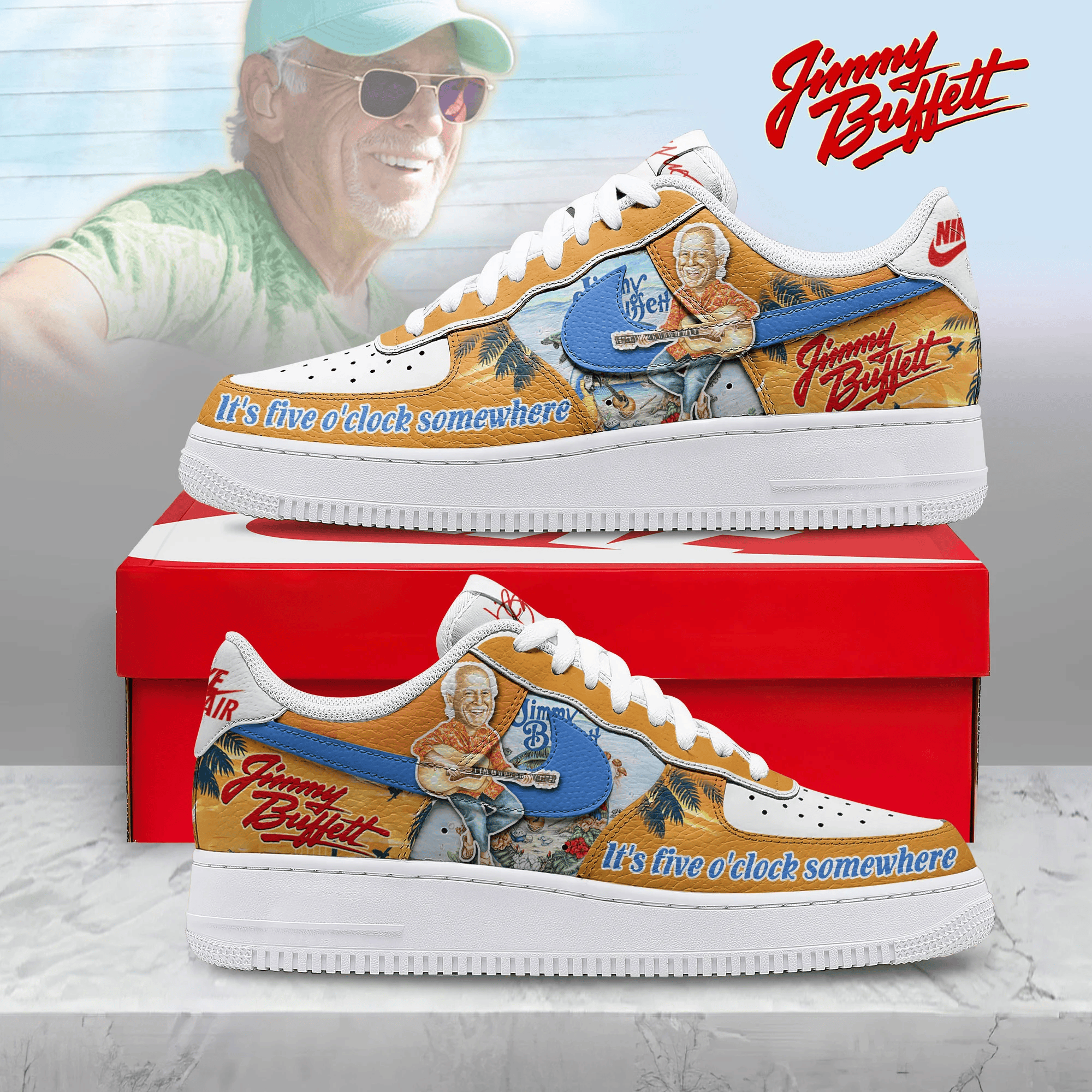 Jimmy Buffett's Five O'clock Somewhere Air Force 1 Jimmy Buffett Merch Music Fan Present