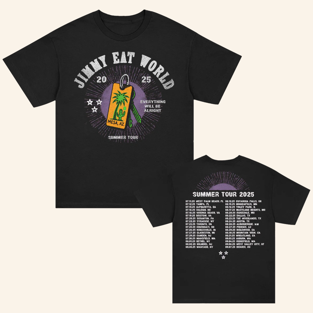 Jimmy Eat World Merch Summer 2025 Tour Black T-Shirt Husband Christmas Gift Ideas Jimmy Eat World Merch Summer 2025 Tour Black T-Shirt Husband Christmas Gift Ideas