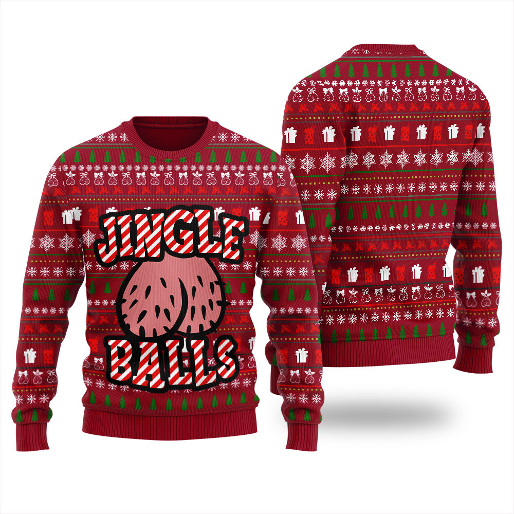 Jingle Balls Christmas Ugly Sweater Womens Perfect Holiday Gift Merch for Sweater Lovers