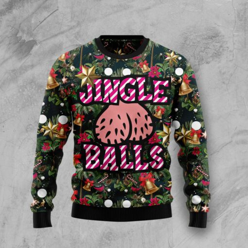 Jingle Balls Surfing Ugly Christmas Sweater Funny Adult Humor Christmas Sweater For Him
