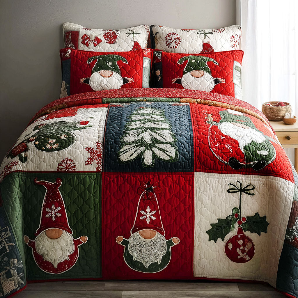 Jingle Beard Quilted Bedding Set Unique Bedding Gift for Family Gatherings
