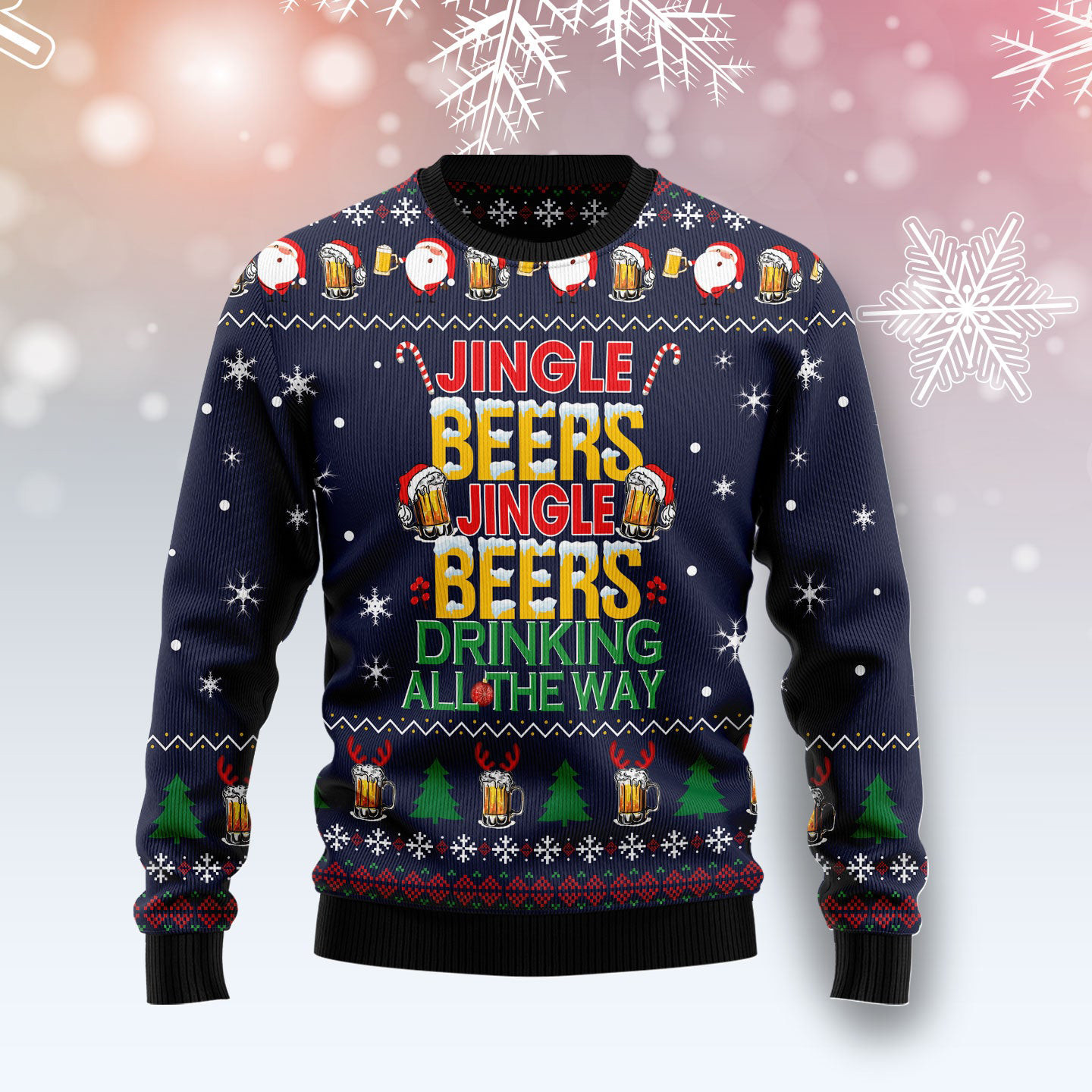 Jingle Beers Drinking All The Ways Ugly Christmas Sweater Best Xmas Gifts For Men