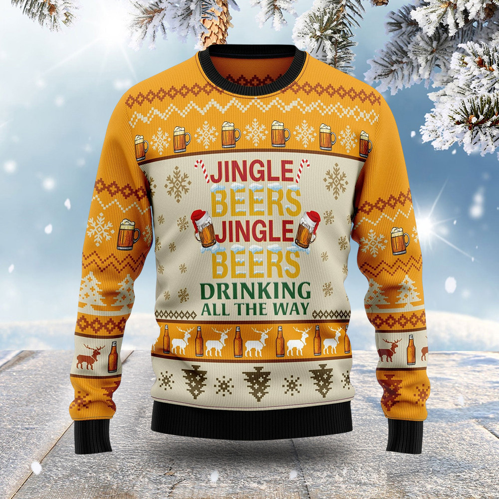 Jingle Beers Ugly Christmas Sweater Funny Christmas Sweater Xmas Gifts For Dad