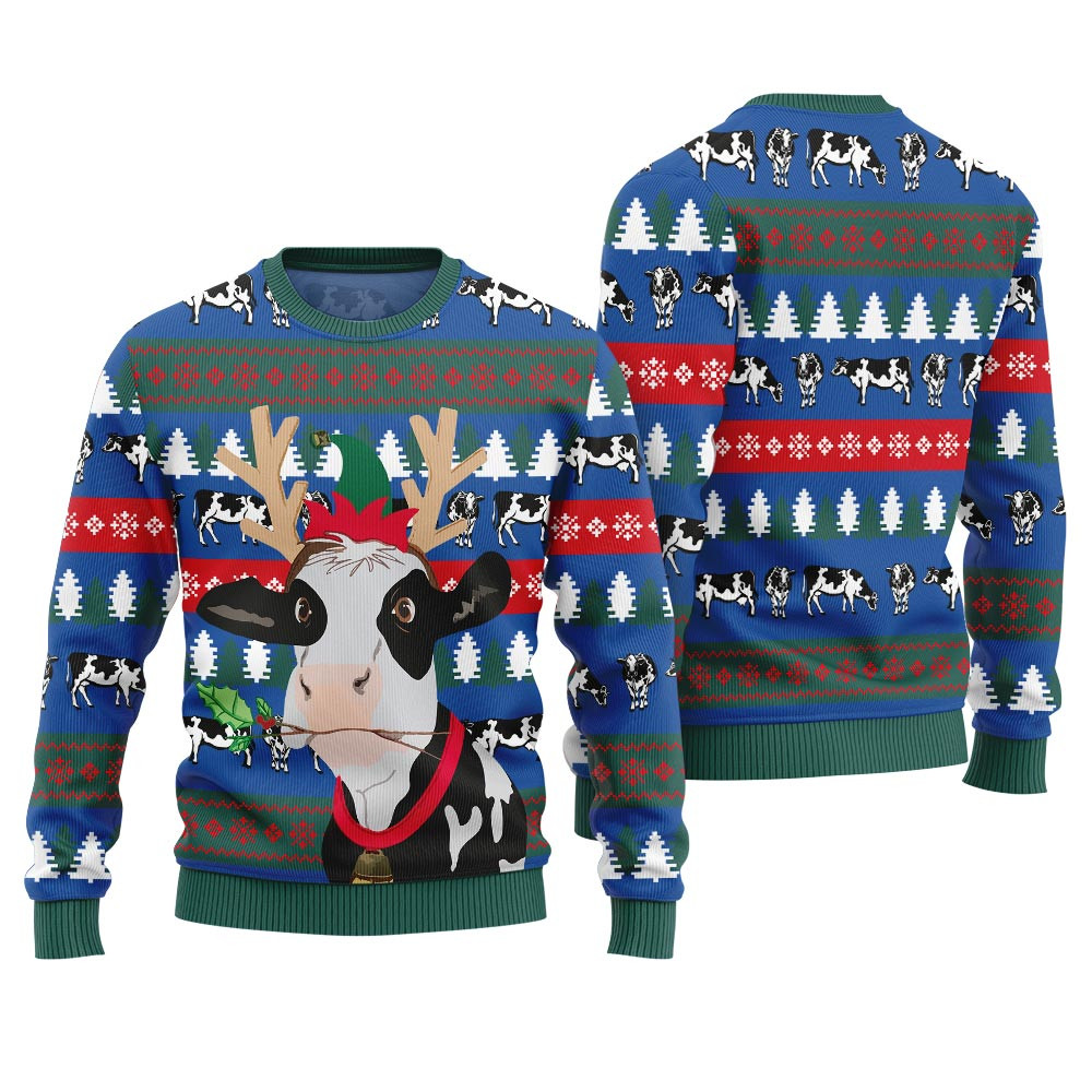 Jingle Bell Cow Ugly Christmas Sweater Holiday Gift Merch That Everyone Will Adore