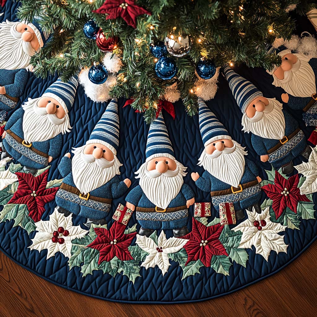 Jingle Bright Christmas Quilted Tree Skirt Magical Christmas Tree Skirt to Impress Guests