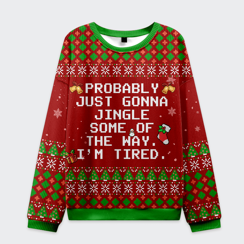 Jingle But Make It Lazy Christmas Ugly Sweater Funny Christmas Jumper Womens