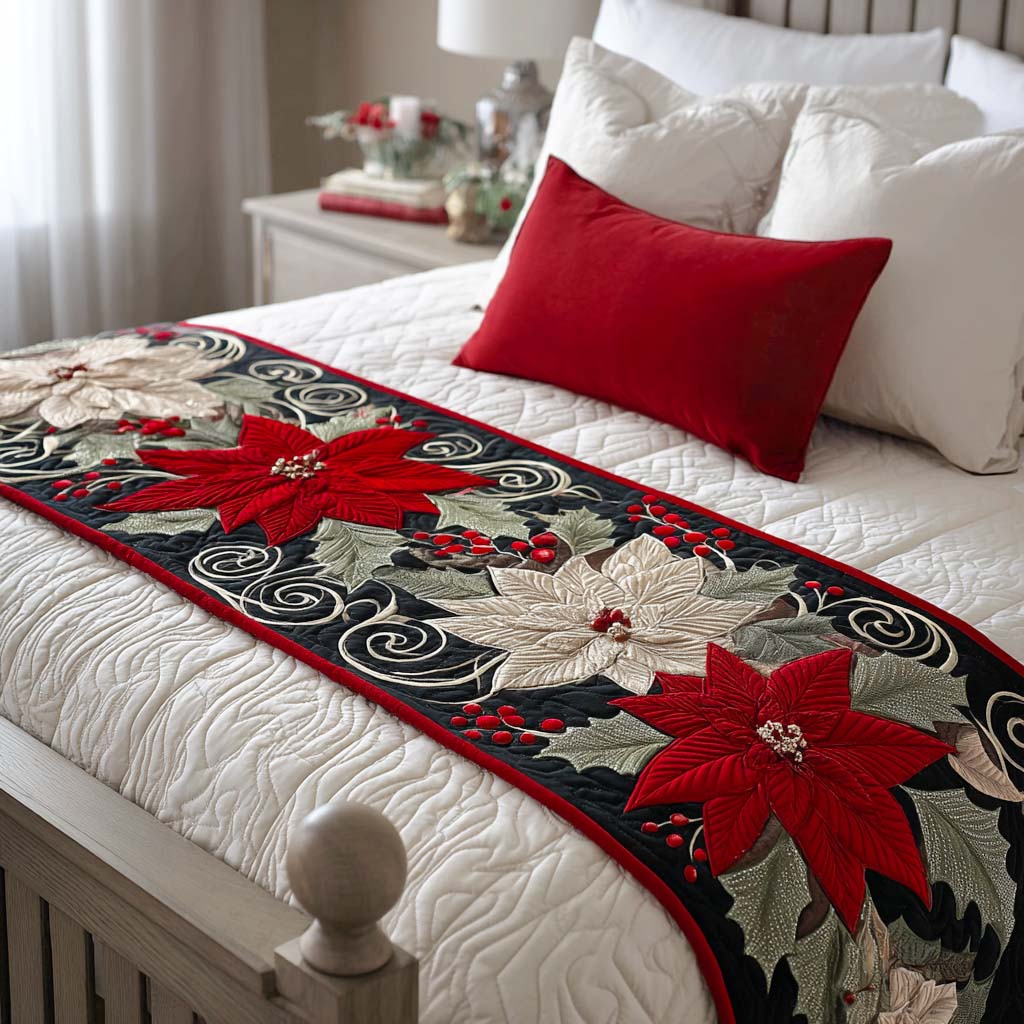 Jingle Glow Quilted Bed Runner Xmas Room Decorations Christmas Presents