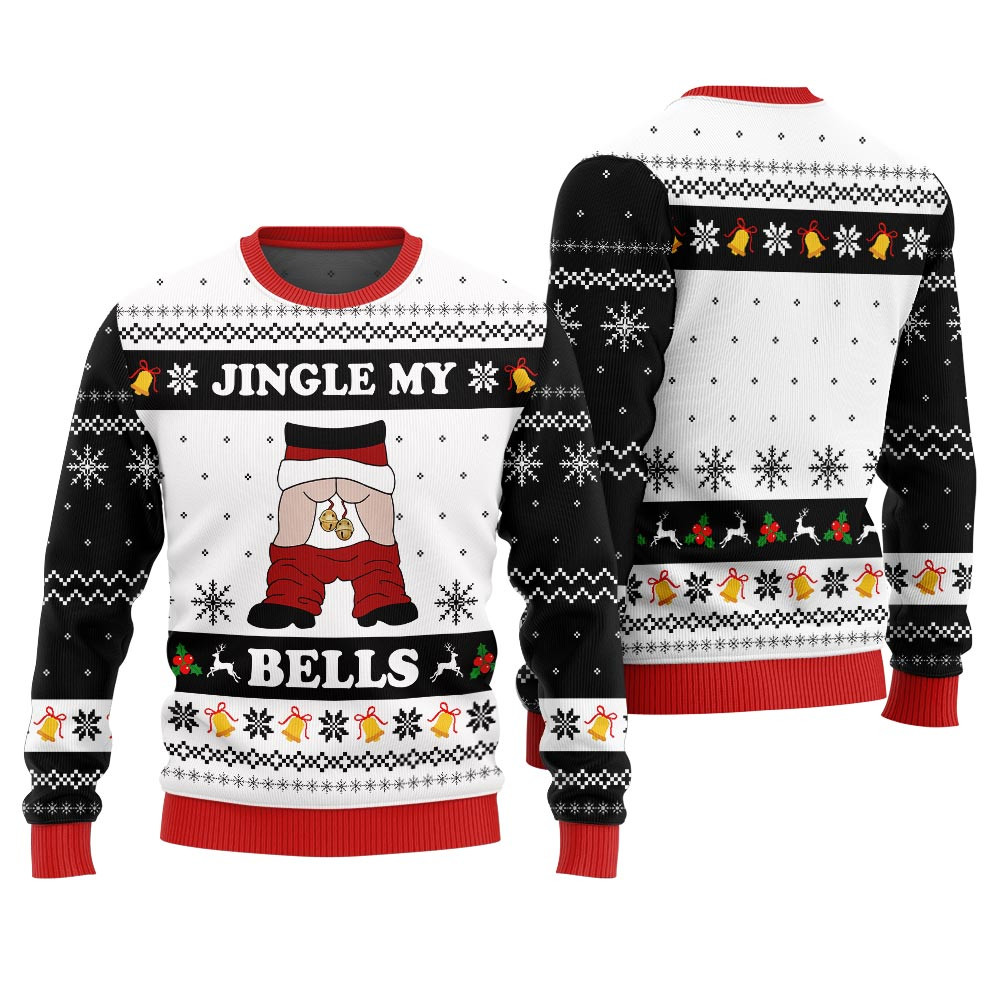 Jingle My Bells Ugly Xmas Sweater Warm and Comfy Sweater for Winter Days