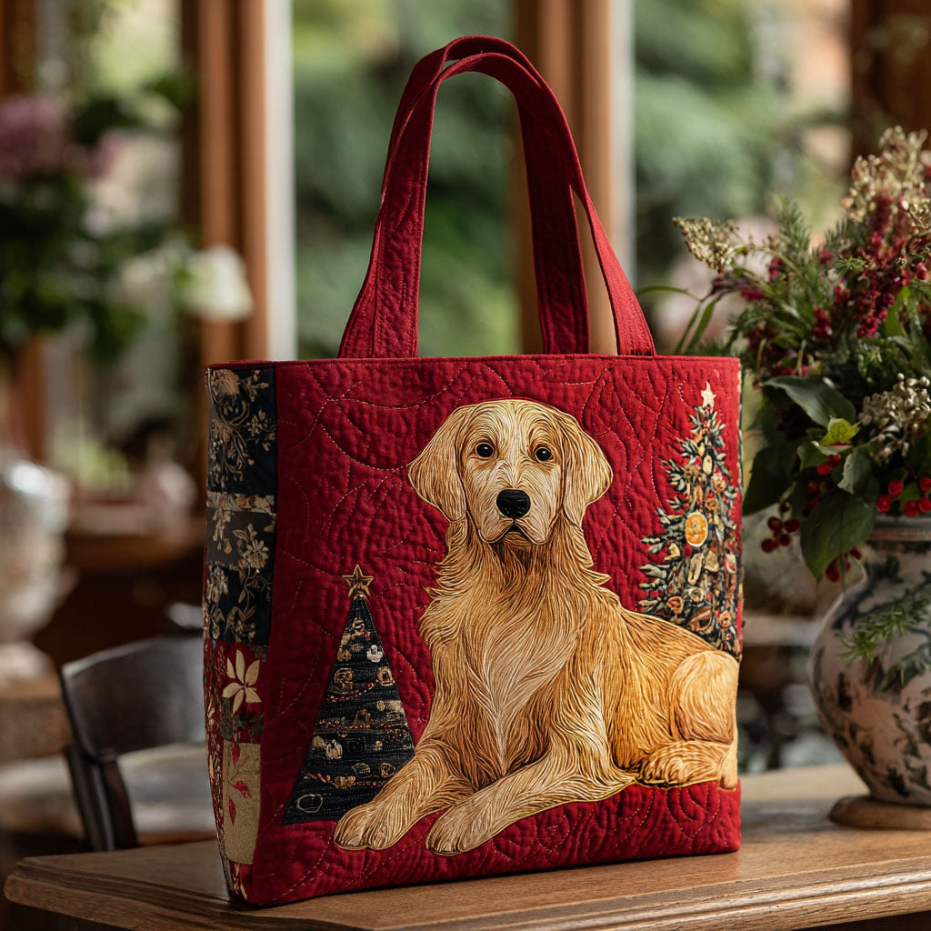 Jingle Retriever Quilted Tote Bag Uniique Presents For Dog Lovers
