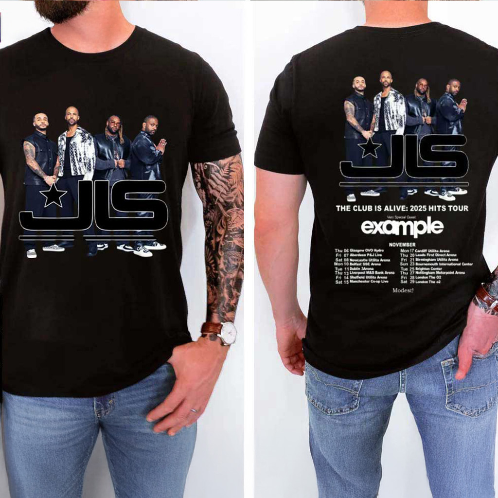 JLS Boy Band The Club Is Alive 2025 UK Tour T-Shirt Christmas Gifts For Pop Fans JLS Boy Band The Club Is Alive 2025 UK Tour T-Shirt Christmas Gifts For Pop Fans