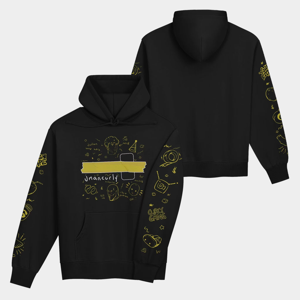 Jmancurly Merch Premium Doodle Tape Hoodie Jmancurly Hoodie Gifts For Boyfriend