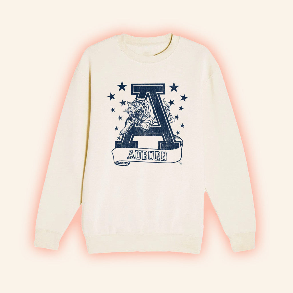 Jnj Apparel Merch 90S Auburn Stars Sweatshirt Gifts For Friends Jnj Apparel Merch 90S Auburn Stars Sweatshirt Gifts For Friends