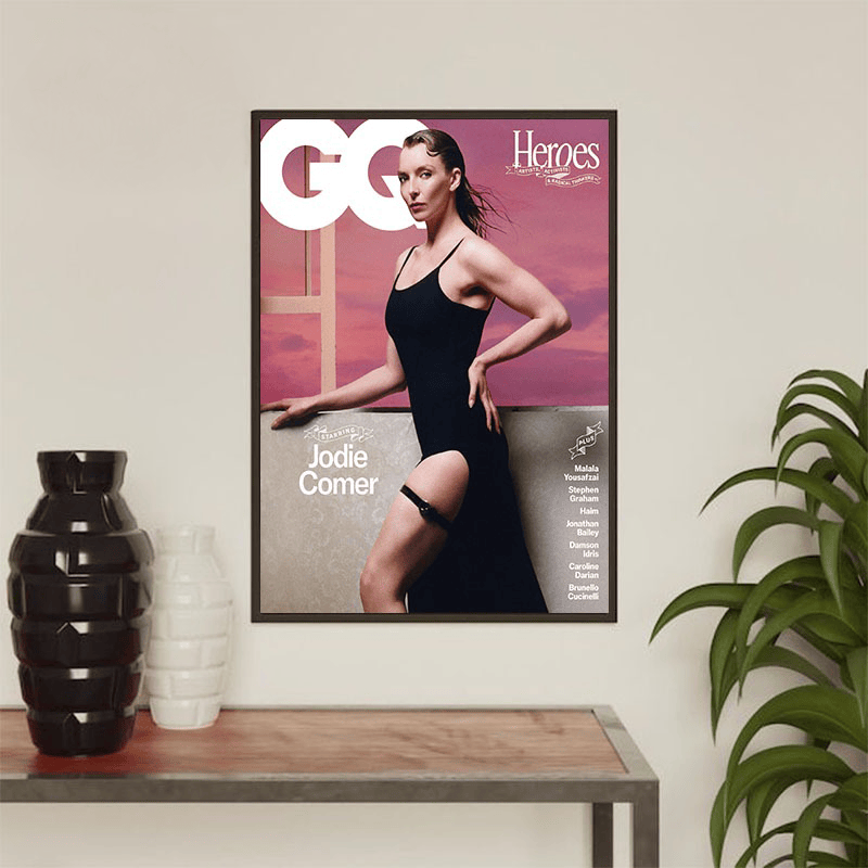 Jodie Comer Cover Star Of British GQ Heroes Issue Photographed By Scandebergs Poster Home Decor Gift For Fan